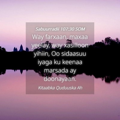 Picture 04 - Sabuurradii 107:30 SOM - Way farxaan, maxaa yeelay, way xasilloon yihiin, - Bible Verse Picture