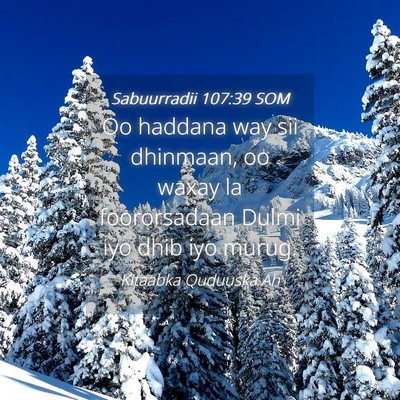 Picture 04 - Sabuurradii 107:39 SOM - Oo haddana way sii dhinmaan, oo waxay la - Bible Verse Picture