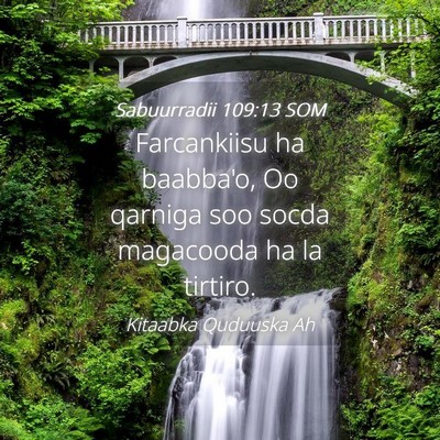 Picture 04 - Sabuurradii 109:13 SOM - Farcankiisu ha baabba'o, Oo qarniga soo socda - Bible Verse Picture