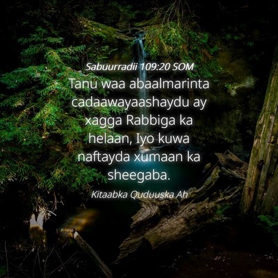 Picture 04 - Sabuurradii 109:20 SOM - Tanu waa abaalmarinta cadaawayaashaydu ay xagga - Bible Verse Picture