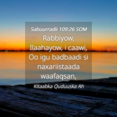 Picture 04 - Sabuurradii 109:26 SOM - Rabbiyow, Ilaahayow, i caawi, Oo igu badbaadi si - Bible Verse Picture