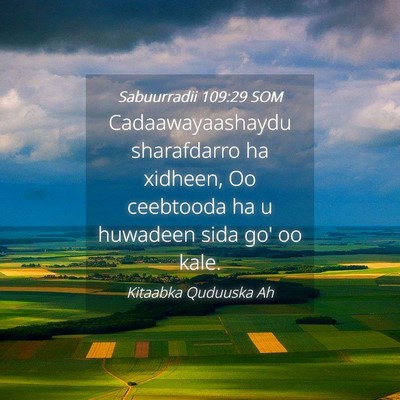 Picture 04 - Sabuurradii 109:29 SOM - Cadaawayaashaydu sharafdarro ha xidheen, Oo - Bible Verse Picture