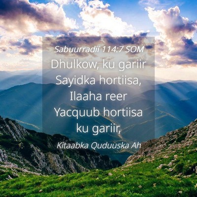Picture 04 - Sabuurradii 114:7 SOM - Dhulkow, ku gariir Sayidka hortiisa, Ilaaha reer - Bible Verse Picture