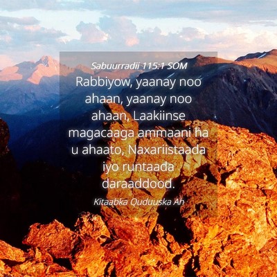 Picture 04 - Sabuurradii 115:1 SOM - Rabbiyow, yaanay noo ahaan, yaanay noo ahaan, - Bible Verse Picture