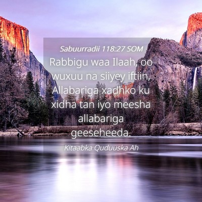 Picture 04 - Sabuurradii 118:27 SOM - Rabbigu waa Ilaah, oo wuxuu na siiyey iftiin, - Bible Verse Picture