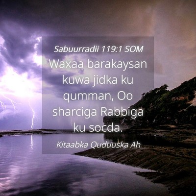 Picture 04 - Sabuurradii 119:1 SOM - Waxaa barakaysan kuwa jidka ku qumman, Oo - Bible Verse Picture