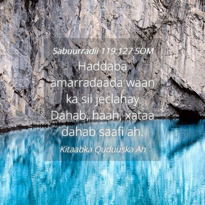 Picture 04 - Sabuurradii 119:127 SOM - Haddaba amarradaada waan ka sii jeclahay Dahab, - Bible Verse Picture