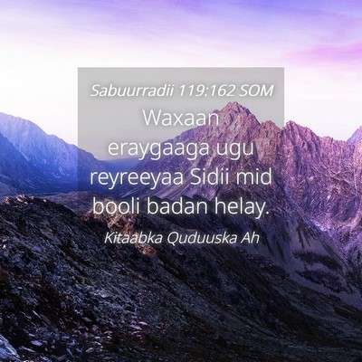 Picture 04 - Sabuurradii 119:162 SOM - Waxaan eraygaaga ugu reyreeyaa Sidii mid booli - Bible Verse Picture