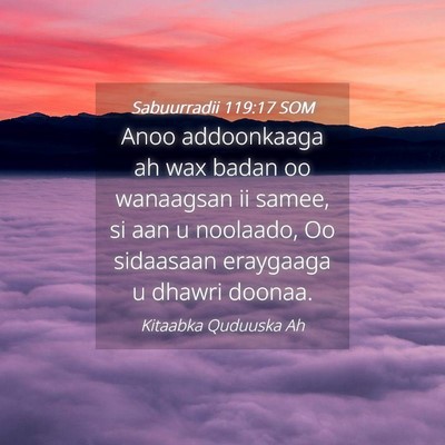 Picture 04 - Sabuurradii 119:17 SOM - Anoo addoonkaaga ah wax badan oo wanaagsan ii - Bible Verse Picture