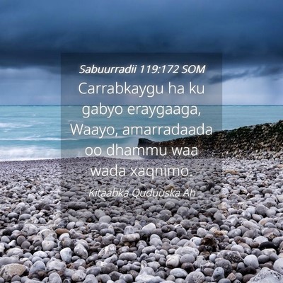 Picture 04 - Sabuurradii 119:172 SOM - Carrabkaygu ha ku gabyo eraygaaga, Waayo, - Bible Verse Picture