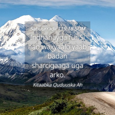 Picture 04 - Sabuurradii 119:18 SOM - Indhahayga fur Si aan waxyaalo yaab badan - Bible Verse Picture