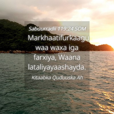 Picture 04 - Sabuurradii 119:24 SOM - Markhaatifurkaagu waa waxa iga farxiya, Waana - Bible Verse Picture