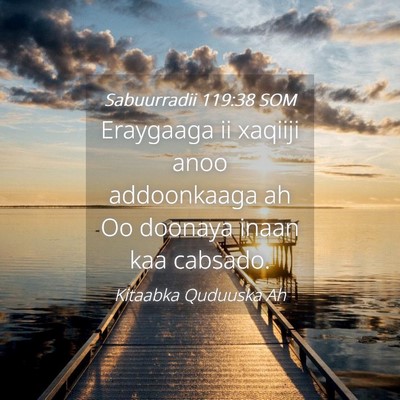 Picture 04 - Sabuurradii 119:38 SOM - Eraygaaga ii xaqiiji anoo addoonkaaga ah Oo - Bible Verse Picture