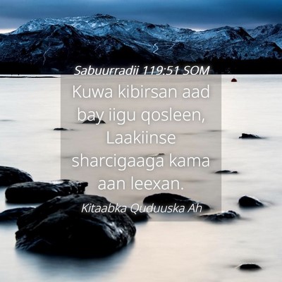 Picture 04 - Sabuurradii 119:51 SOM - Kuwa kibirsan aad bay iigu qosleen, Laakiinse - Bible Verse Picture