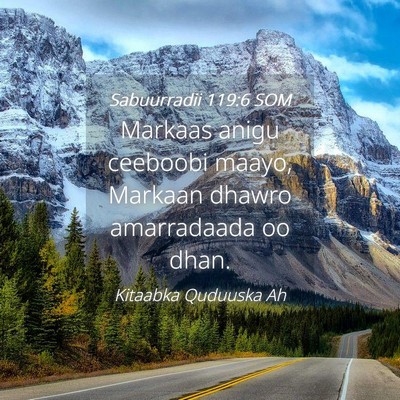 Picture 04 - Sabuurradii 119:6 SOM - Markaas anigu ceeboobi maayo, Markaan dhawro - Bible Verse Picture