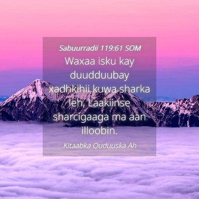 Picture 04 - Sabuurradii 119:61 SOM - Waxaa isku kay duudduubay xadhkihii kuwa sharka - Bible Verse Picture