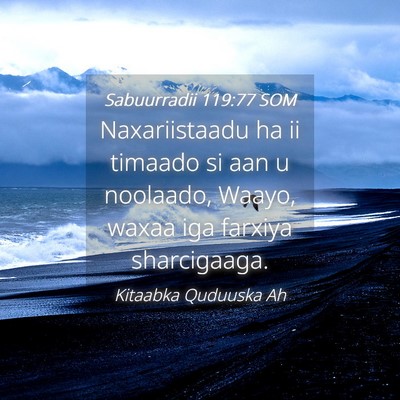 Picture 04 - Sabuurradii 119:77 SOM - Naxariistaadu ha ii timaado si aan u noolaado, - Bible Verse Picture