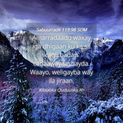 Picture 04 - Sabuurradii 119:98 SOM - Amarradaadu waxay iga dhigaan ku ka sii caqli - Bible Verse Picture