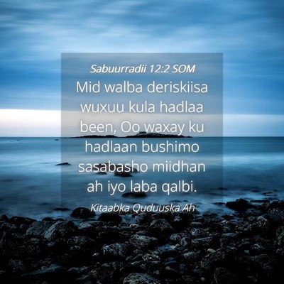 Picture 04 - Sabuurradii 12:2 SOM - Mid walba deriskiisa wuxuu kula hadlaa been, Oo - Bible Verse Picture
