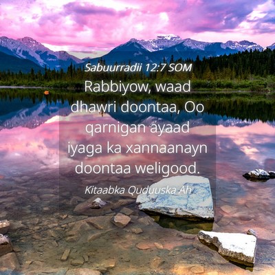 Picture 04 - Sabuurradii 12:7 SOM - Rabbiyow, waad dhawri doontaa, Oo qarnigan ayaad - Bible Verse Picture