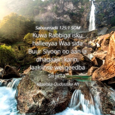 Picture 04 - Sabuurradii 125:1 SOM - Kuwa Rabbiga isku halleeyaa Waa sida Buur Siyoon - Bible Verse Picture