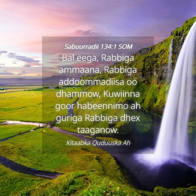 Picture 04 - Sabuurradii 134:1 SOM - Bal eega, Rabbiga ammaana, Rabbiga addoommadiisa - Bible Verse Picture