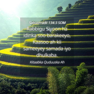 Picture 04 - Sabuurradii 134:3 SOM - Rabbigu Siyoon ha idinka soo barakeeyo, Kaasoo ah - Bible Verse Picture