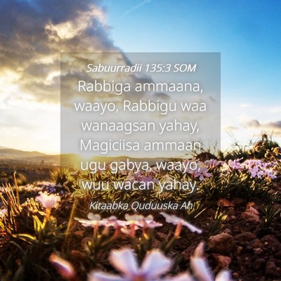 Picture 04 - Sabuurradii 135:3 SOM - Rabbiga ammaana, waayo, Rabbigu waa wanaagsan - Bible Verse Picture