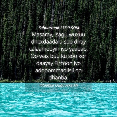 Picture 04 - Sabuurradii 135:9 SOM - Masaray, isagu wuxuu dhexdaada u soo diray - Bible Verse Picture