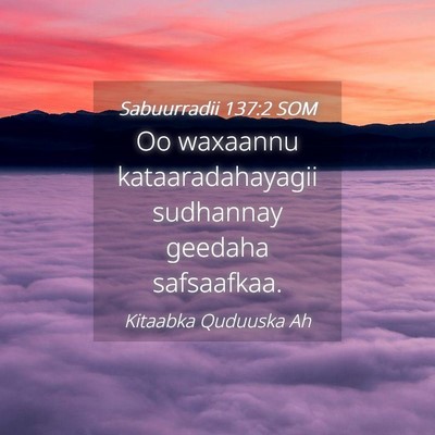 Picture 04 - Sabuurradii 137:2 SOM - Oo waxaannu kataaradahayagii sudhannay geedaha - Bible Verse Picture