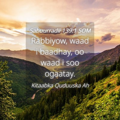 Picture 04 - Sabuurradii 139:1 SOM - Rabbiyow, waad i baadhay, oo waad i soo - Bible Verse Picture