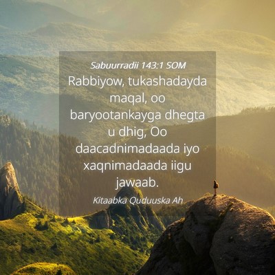 Picture 04 - Sabuurradii 143:1 SOM - Rabbiyow, tukashadayda maqal, oo baryootankayga - Bible Verse Picture
