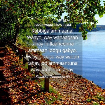 Picture 04 - Sabuurradii 147:1 SOM - Rabbiga ammaana. Waayo, way wanaagsan tahay in - Bible Verse Picture