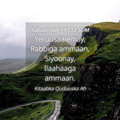 Picture 04 - Sabuurradii 147:12 SOM - Yeruusaalemay, Rabbiga ammaan, Siyoonay, - Bible Verse Picture