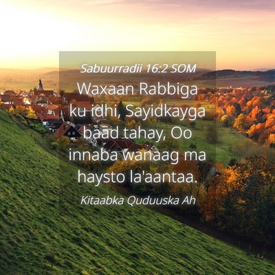 Picture 04 - Sabuurradii 16:2 SOM - Waxaan Rabbiga ku idhi, Sayidkayga baad tahay, Oo - Bible Verse Picture