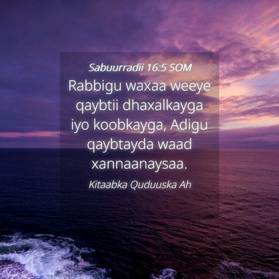 Picture 04 - Sabuurradii 16:5 SOM - Rabbigu waxaa weeye qaybtii dhaxalkayga iyo - Bible Verse Picture