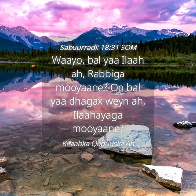 Picture 04 - Sabuurradii 18:31 SOM - Waayo, bal yaa Ilaah ah, Rabbiga mooyaane? Oo bal - Bible Verse Picture
