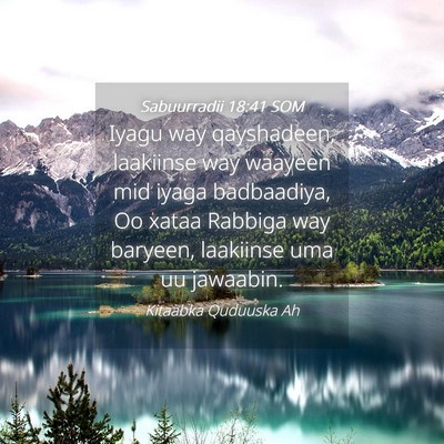 Picture 04 - Sabuurradii 18:41 SOM - Iyagu way qayshadeen, laakiinse way waayeen mid - Bible Verse Picture