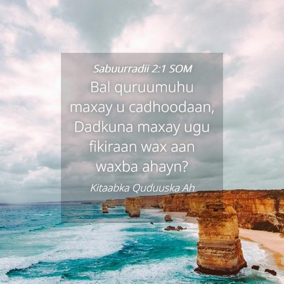 Picture 04 - Sabuurradii 2:1 SOM - Bal quruumuhu maxay u cadhoodaan, Dadkuna maxay - Bible Verse Picture