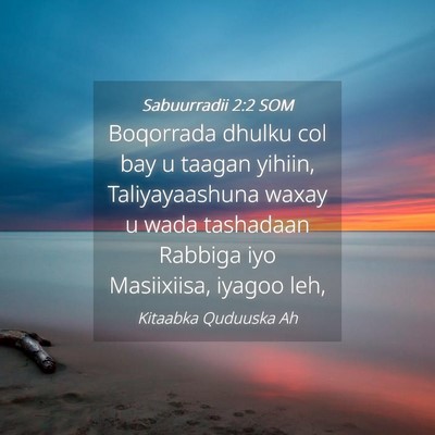 Picture 04 - Sabuurradii 2:2 SOM - Boqorrada dhulku col bay u taagan yihiin, - Bible Verse Picture