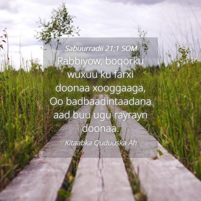 Picture 04 - Sabuurradii 21:1 SOM - Rabbiyow, boqorku wuxuu ku farxi doonaa - Bible Verse Picture