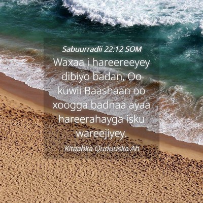 Picture 04 - Sabuurradii 22:12 SOM - Waxaa i hareereeyey dibiyo badan, Oo kuwii - Bible Verse Picture
