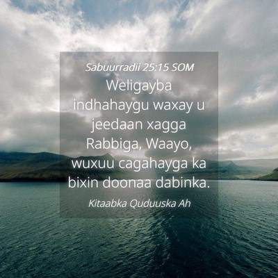 Picture 04 - Sabuurradii 25:15 SOM - Weligayba indhahaygu waxay u jeedaan xagga - Bible Verse Picture