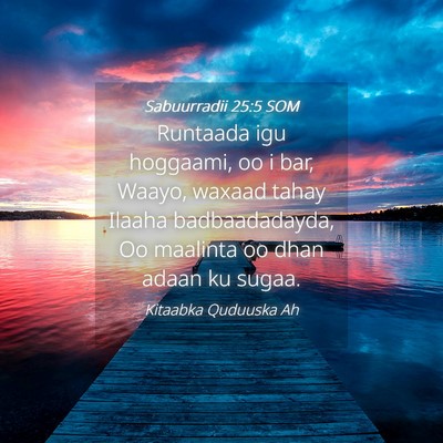 Picture 04 - Sabuurradii 25:5 SOM - Runtaada igu hoggaami, oo i bar, Waayo, waxaad - Bible Verse Picture