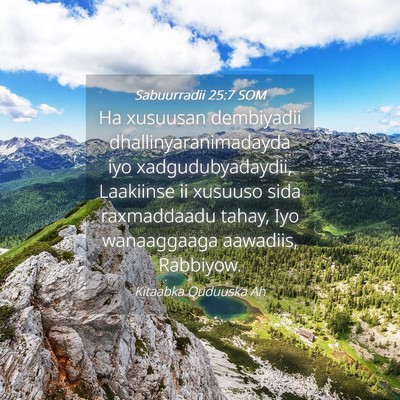 Picture 04 - Sabuurradii 25:7 SOM - Ha xusuusan dembiyadii dhallinyaranimadayda iyo - Bible Verse Picture
