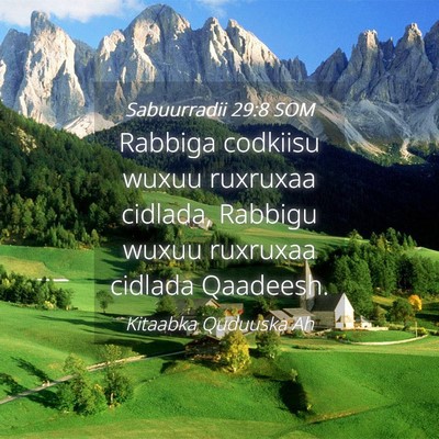 Picture 04 - Sabuurradii 29:8 SOM - Rabbiga codkiisu wuxuu ruxruxaa cidlada, Rabbigu - Bible Verse Picture