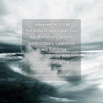 Picture 04 - Sabuurradii 34:10 SOM - Aaranka libaaxa wax baa ka dhimman, wayna - Bible Verse Picture