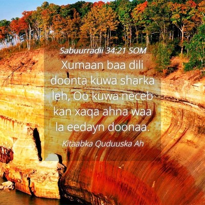 Picture 04 - Sabuurradii 34:21 SOM - Xumaan baa dili doonta kuwa sharka leh, Oo kuwa - Bible Verse Picture