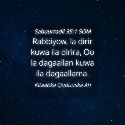 Picture 04 - Sabuurradii 35:1 SOM - Rabbiyow, la dirir kuwa ila dirira, Oo la - Bible Verse Picture
