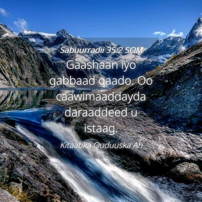 Picture 04 - Sabuurradii 35:2 SOM - Gaashaan iyo gabbaad qaado. Oo caawimaaddayda - Bible Verse Picture